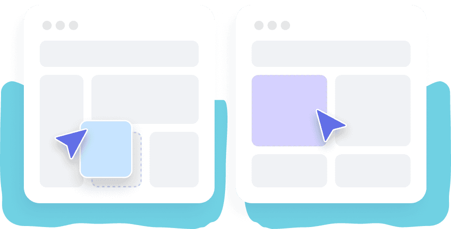 An illustration of the drag-and-drop client reporting dashboard software