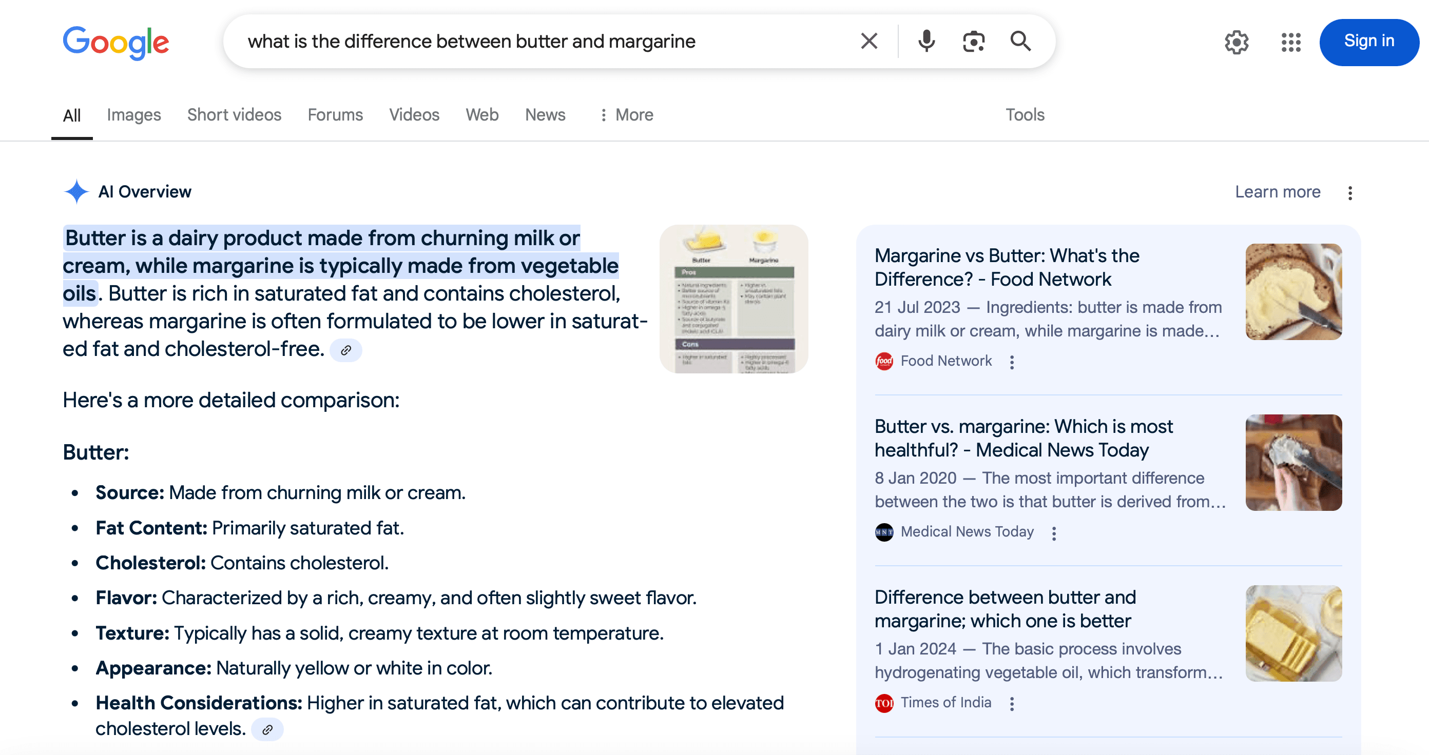Google AI Overview Example Google AI Overview Example