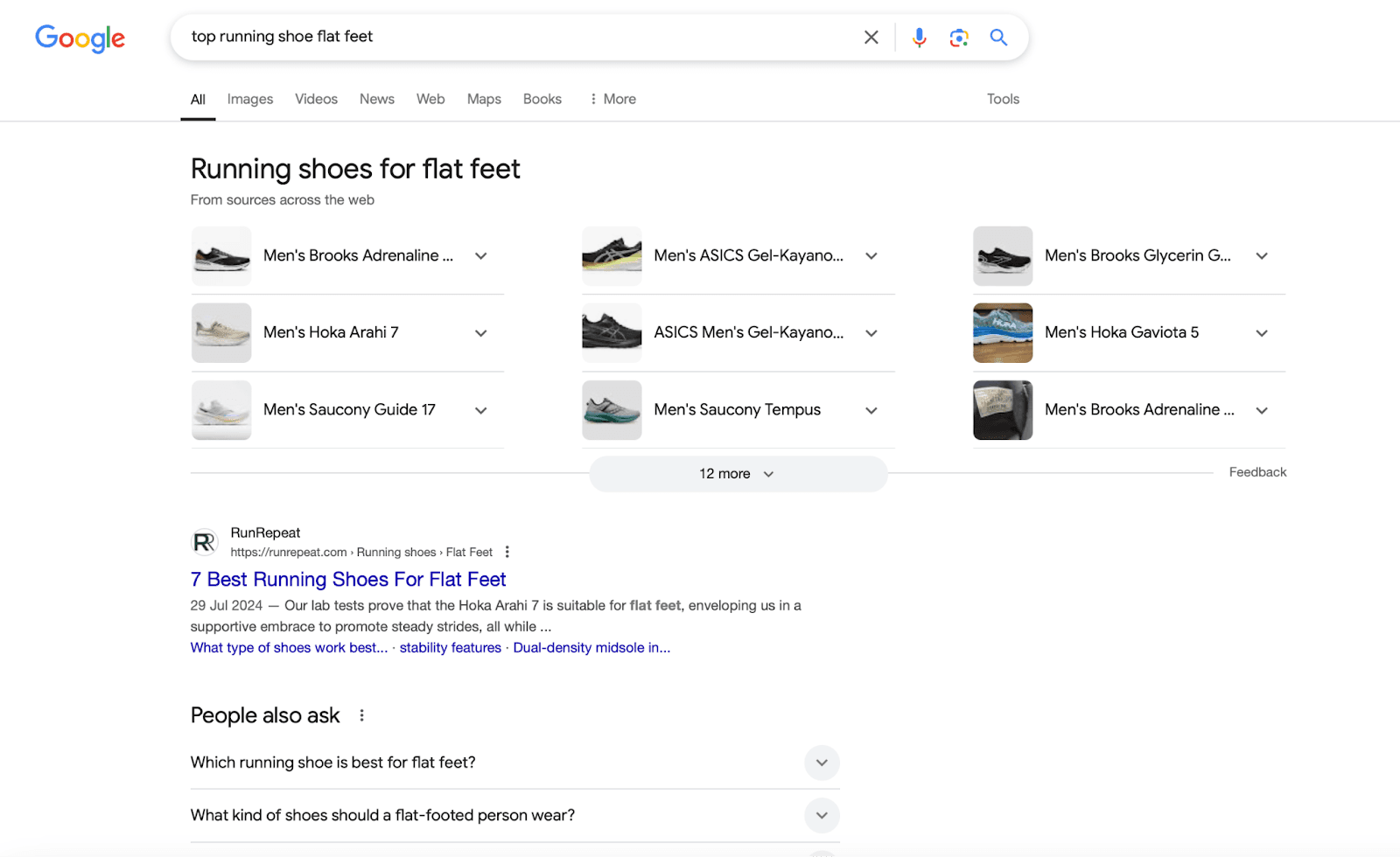 google serp running shoes example google serp running shoes example